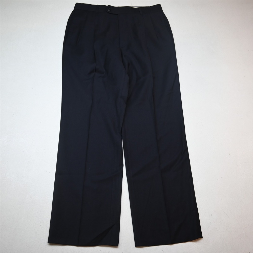 Jack Victor 32x32 Navy Blue Superfine Wool Cashmere Pleated Baggy Mens Pants